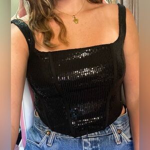 Sincerely Jules sequin corset top